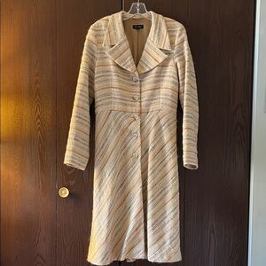Talula Babaton vintage beige, wool, midi length coat. Size Large.